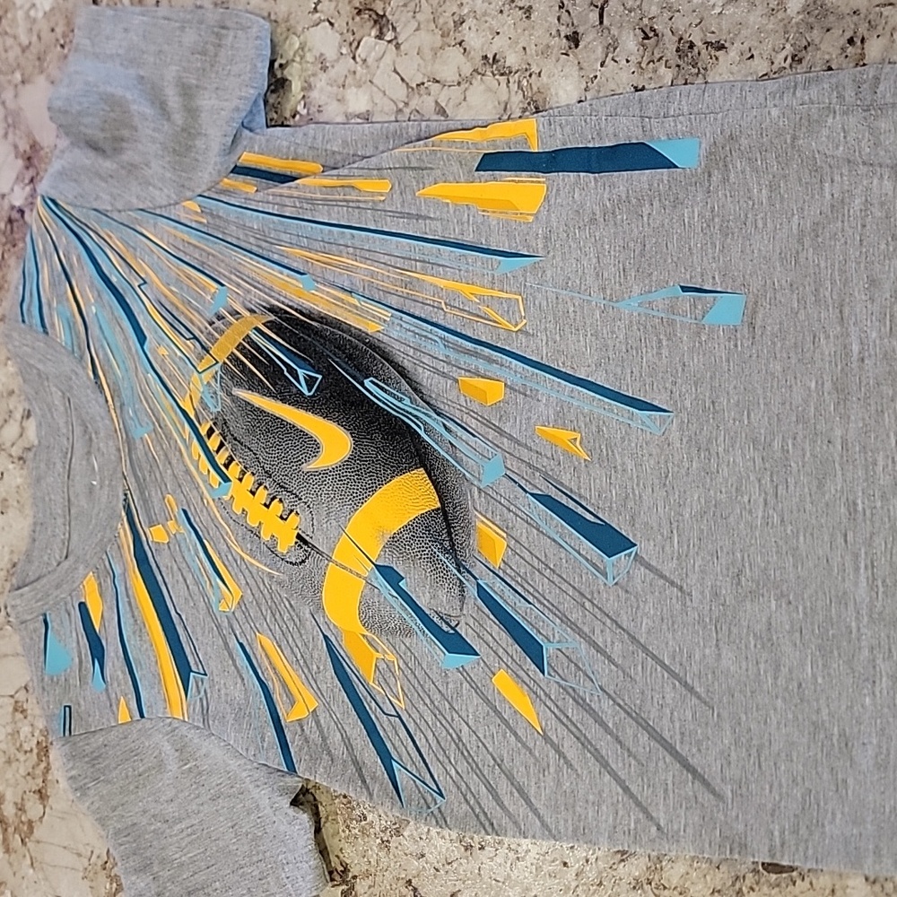 Nike Gray Tee with Football Burst Design